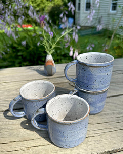 Mini Espresso Mugs in Speckled Blue Wash