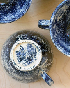 Tea Cups in Blå (Speckle)