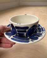 Load image into Gallery viewer, Brushwork Tea Cup + Saucer No. 3
